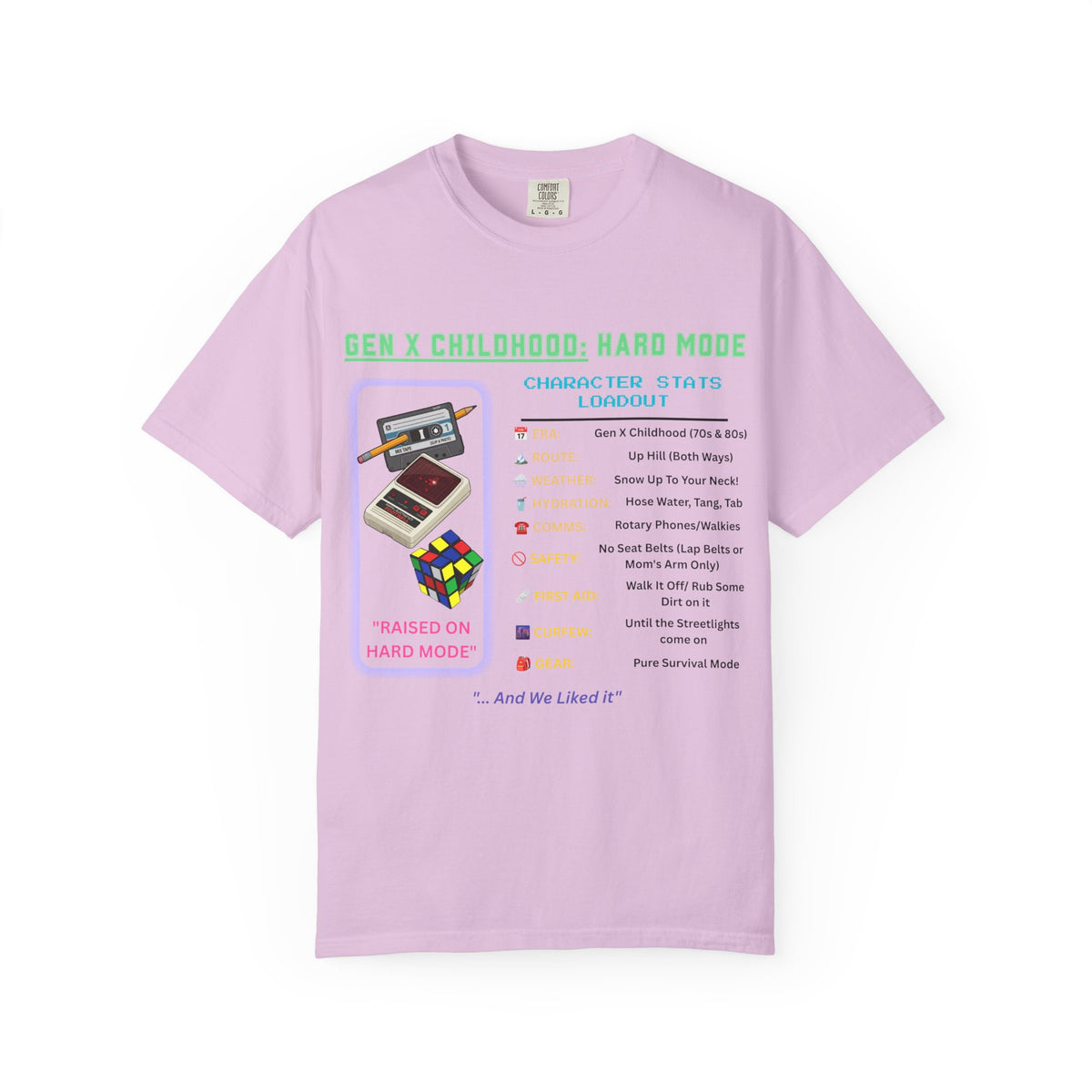 Gen X Childhood Hard Mode T-Shirt | Comfort Colors