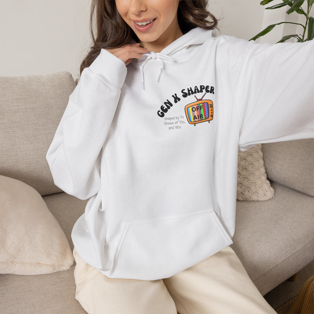 Gen X 70s & 80s TV Shows Bingo Hoodie | Retro Nostalgia Sweatshirt