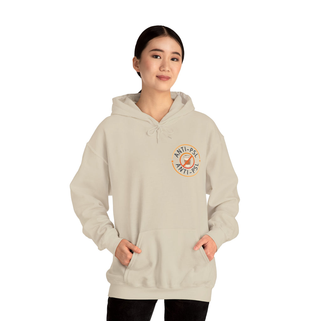 Anti Pumpkin Spice Hoodie, Funny Marked Safe Fall Pullover, Sarcastic Anti PSL Sweatshirt, Gildan 18500 Autumn Holiday Outerwear