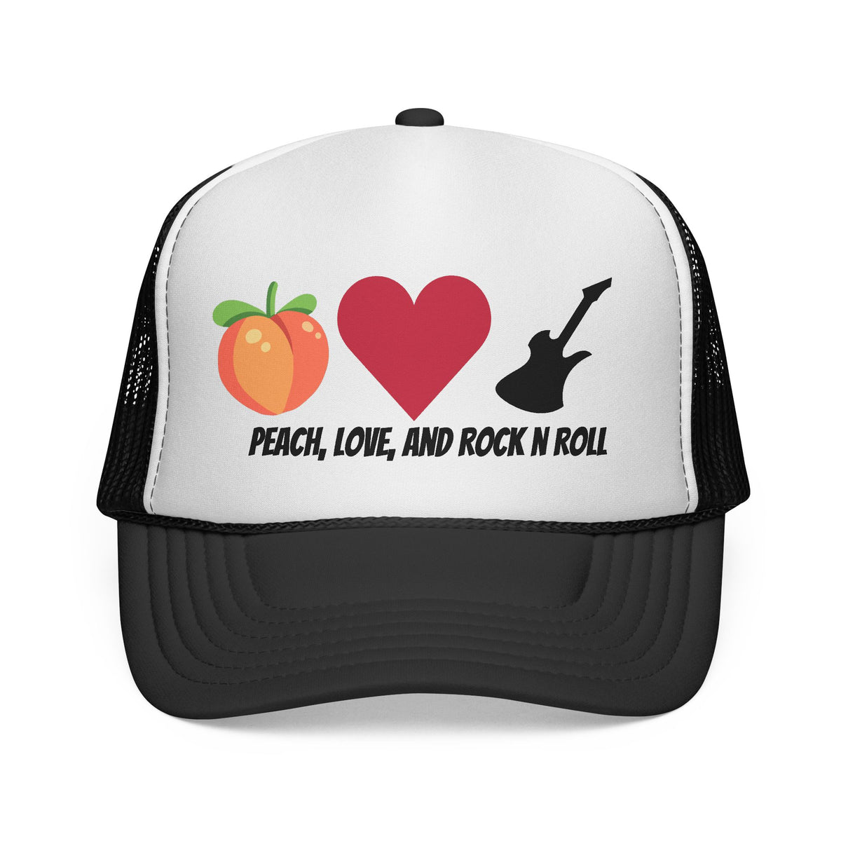 Peach Love Rock & Roll Trucker Cap | Guitar Logo