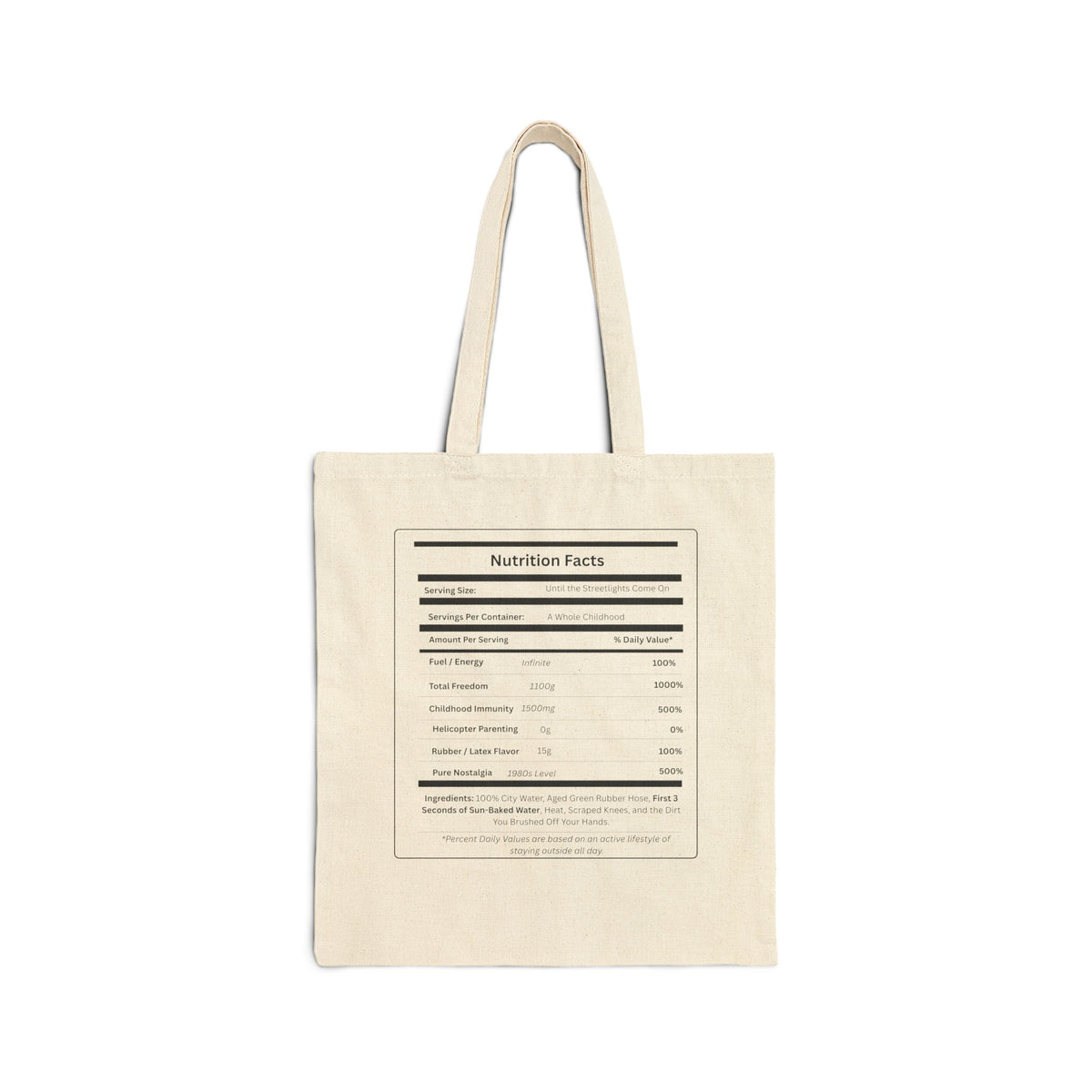 Gen X Hose Water Childhood Facts Tote Bag | Retro Canvas