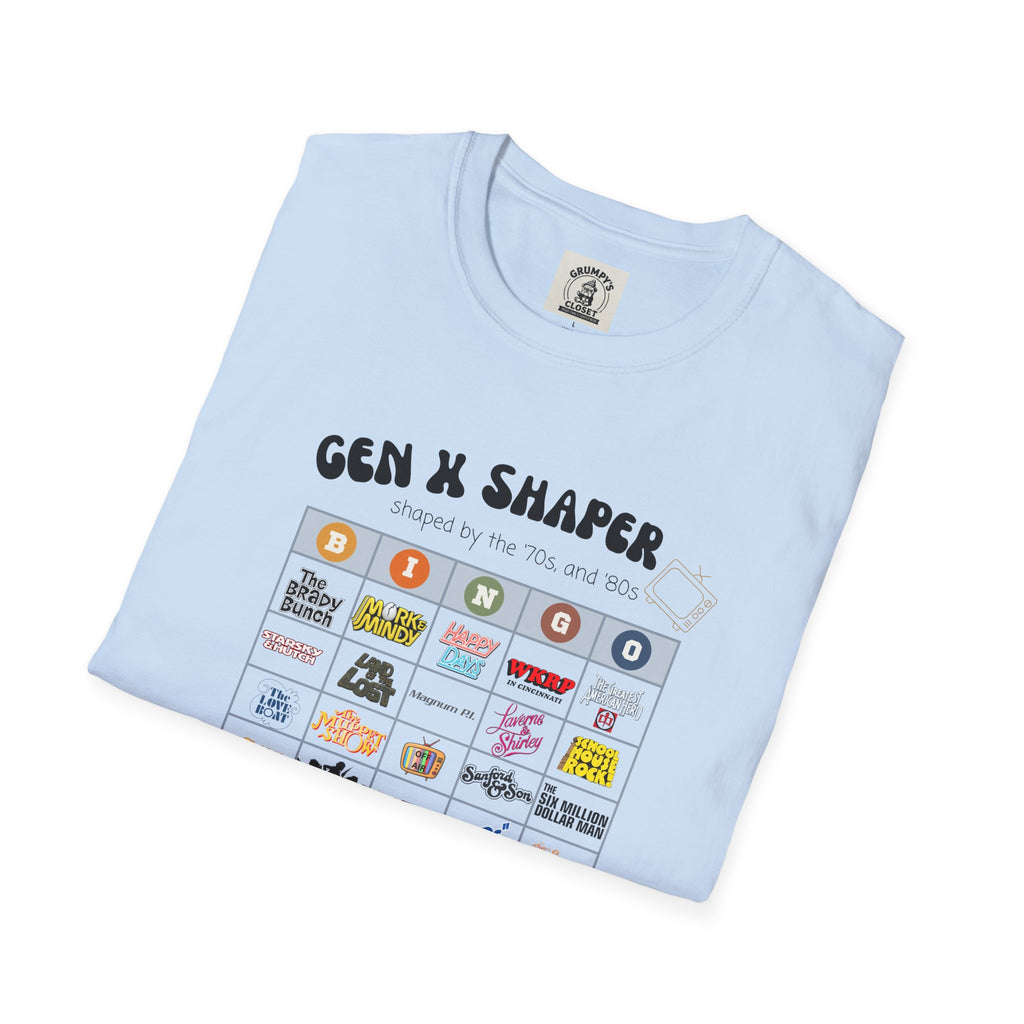 Gen X 70s & 80s TV Shows Bingo T-Shirt | Retro Nostalgia Tee