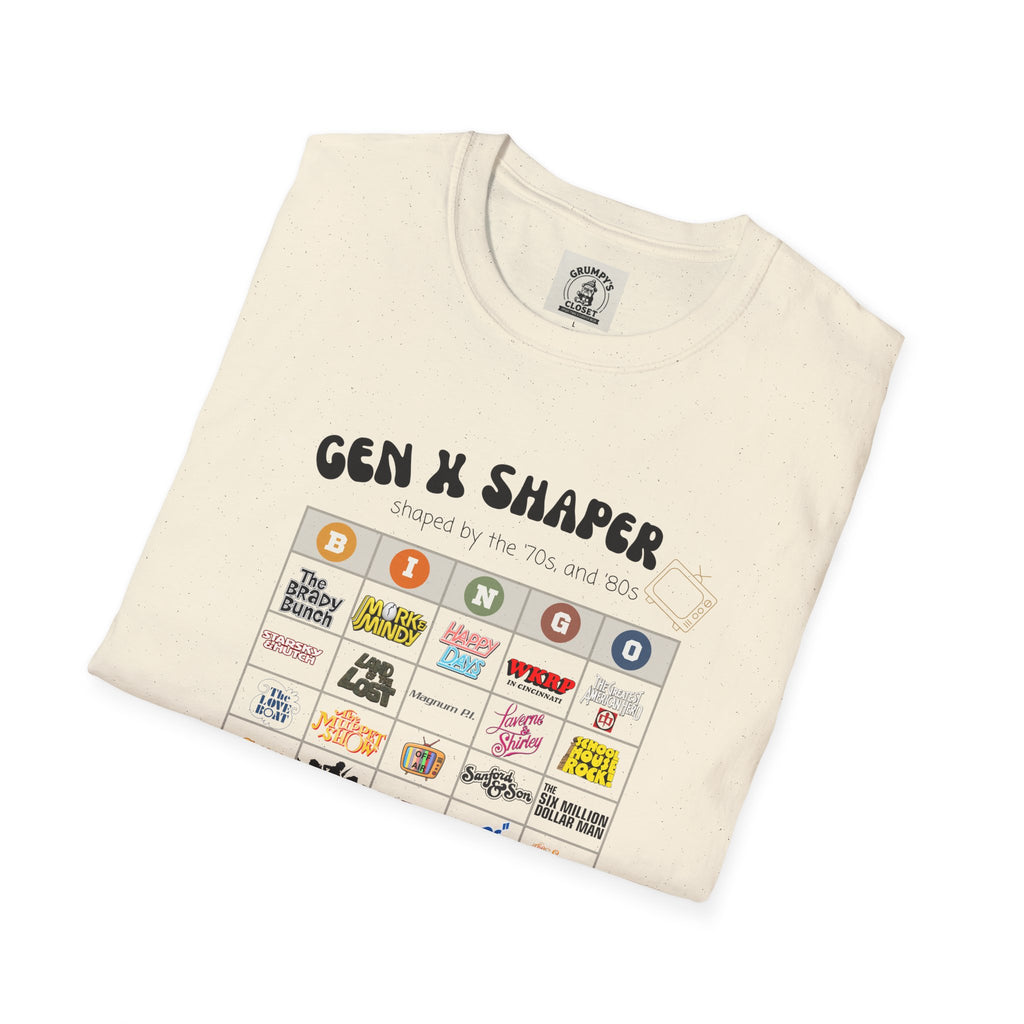 Gen X 70s & 80s TV Shows Bingo T-Shirt | Retro Nostalgia Tee