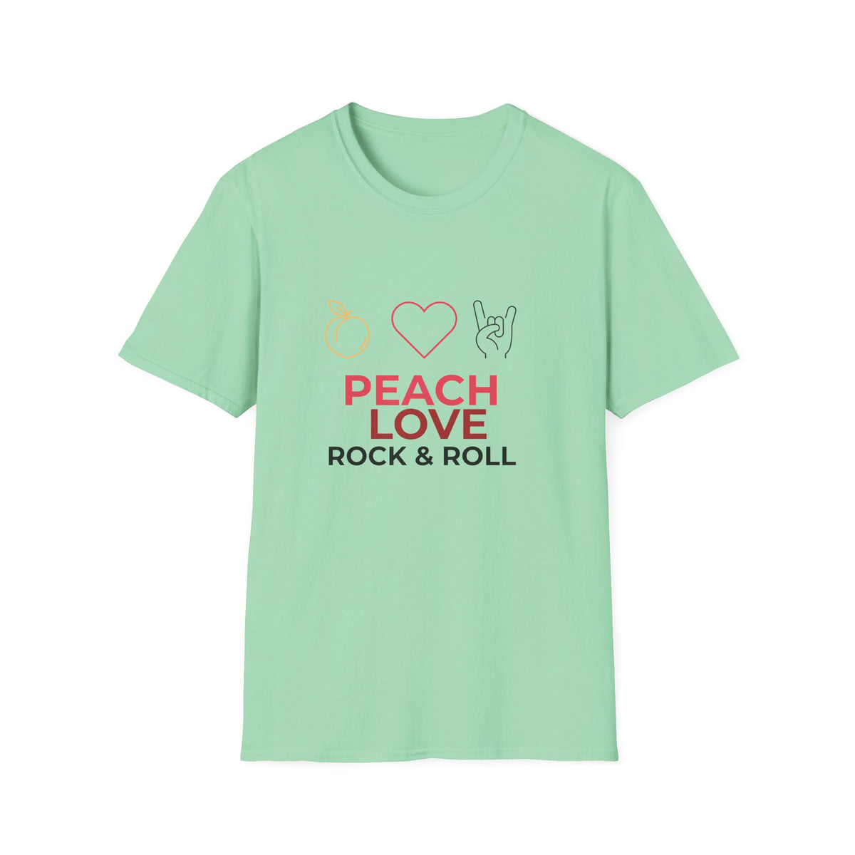 Peach Love Rock & Roll T-Shirt | Comfort Colors