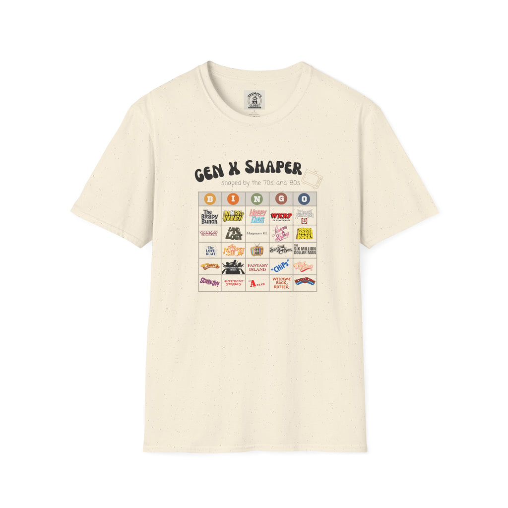 Gen X 70s & 80s TV Shows Bingo T-Shirt | Retro Nostalgia Tee