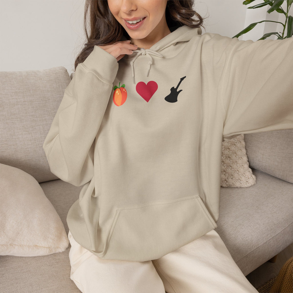 Peach Love Rock & Roll Two-Sided Hoodie | Original Logo