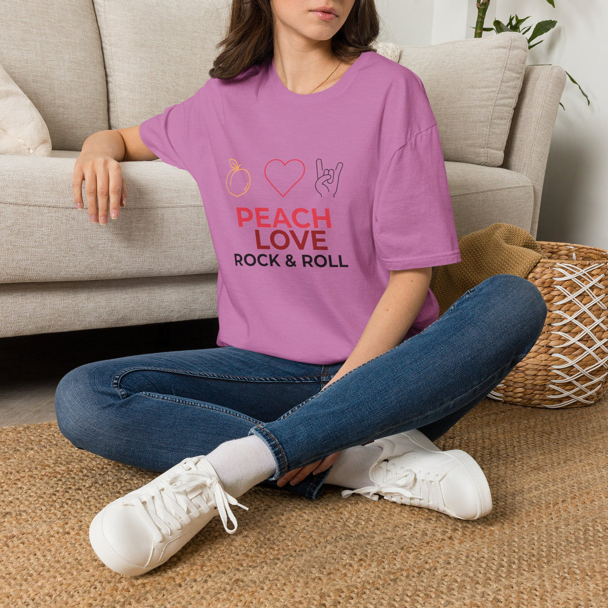 Peach Love Rock & Roll T-Shirt | Comfort Colors