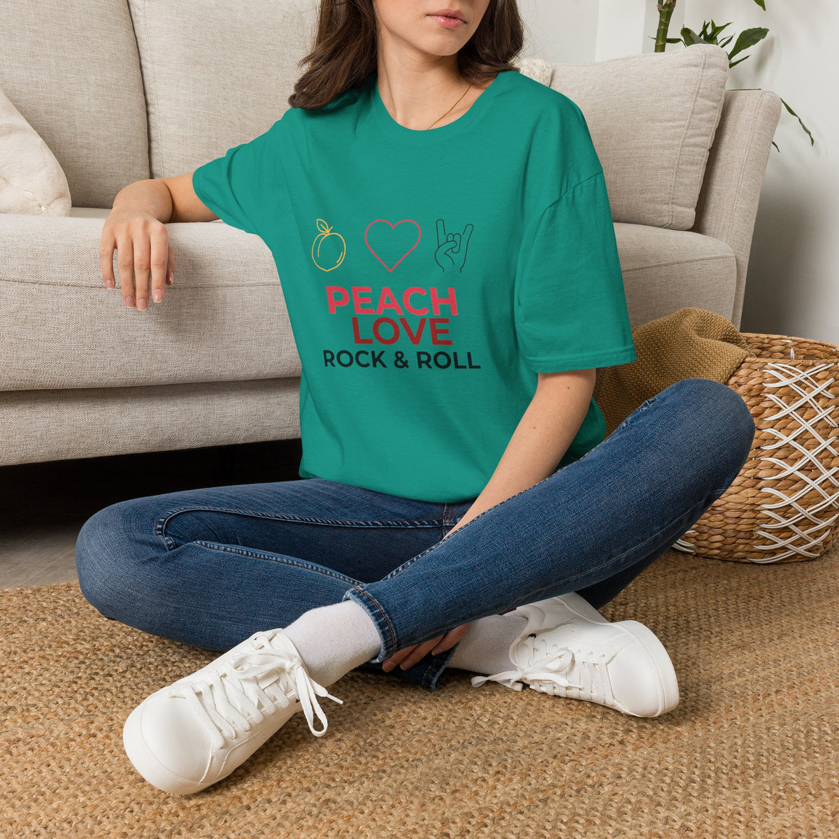 Peach Love Rock & Roll T-Shirt | Comfort Colors