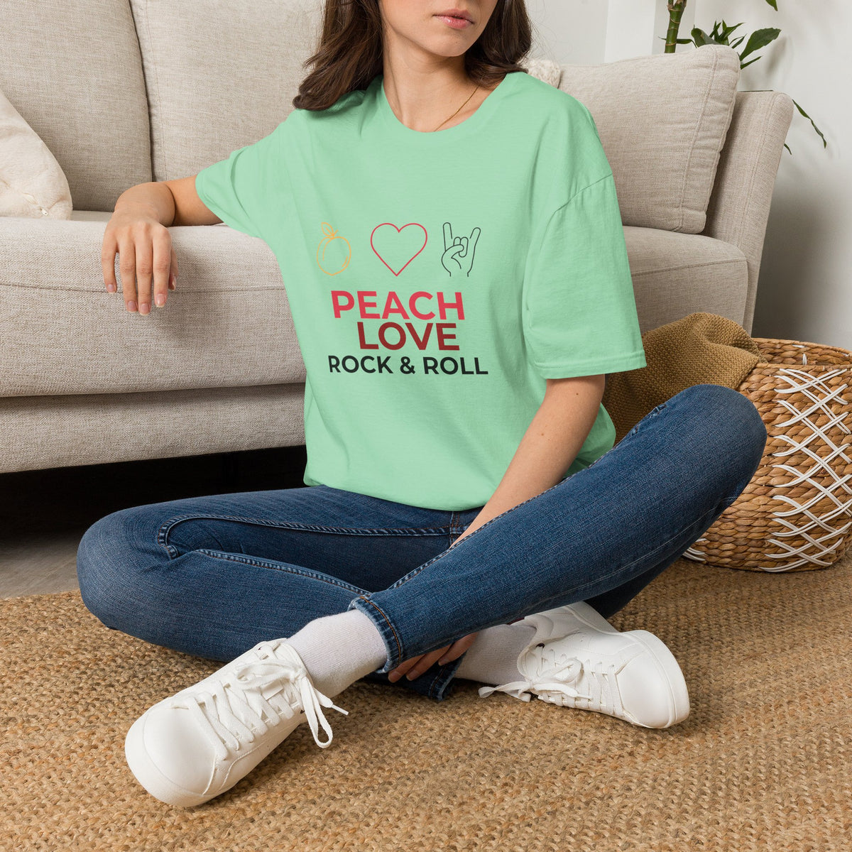 Peach Love Rock & Roll T-Shirt | Comfort Colors