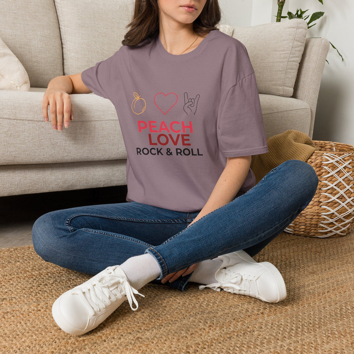 Peach Love Rock & Roll T-Shirt | Comfort Colors