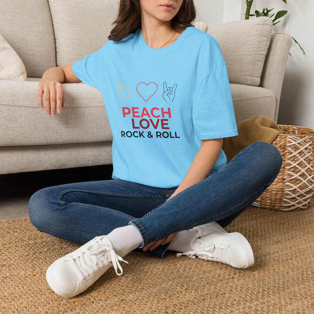 Peach Love Rock & Roll T-Shirt | Comfort Colors