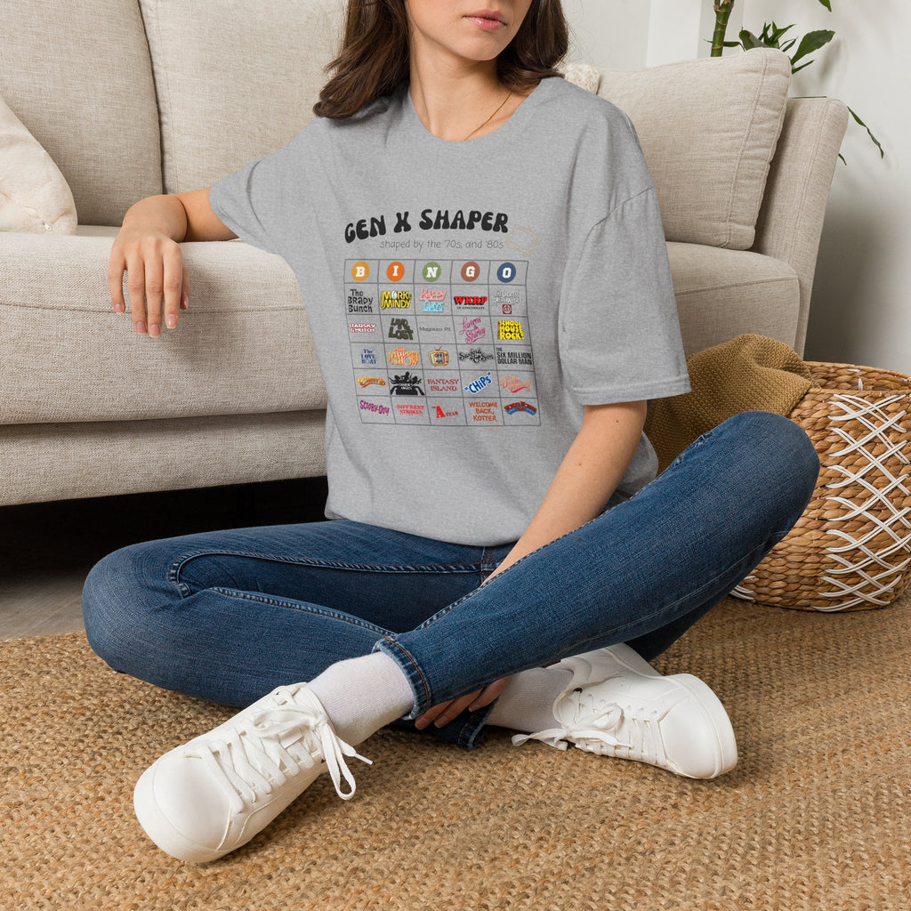 Gen X 70s & 80s TV Shows Bingo T-Shirt | Retro Nostalgia Tee