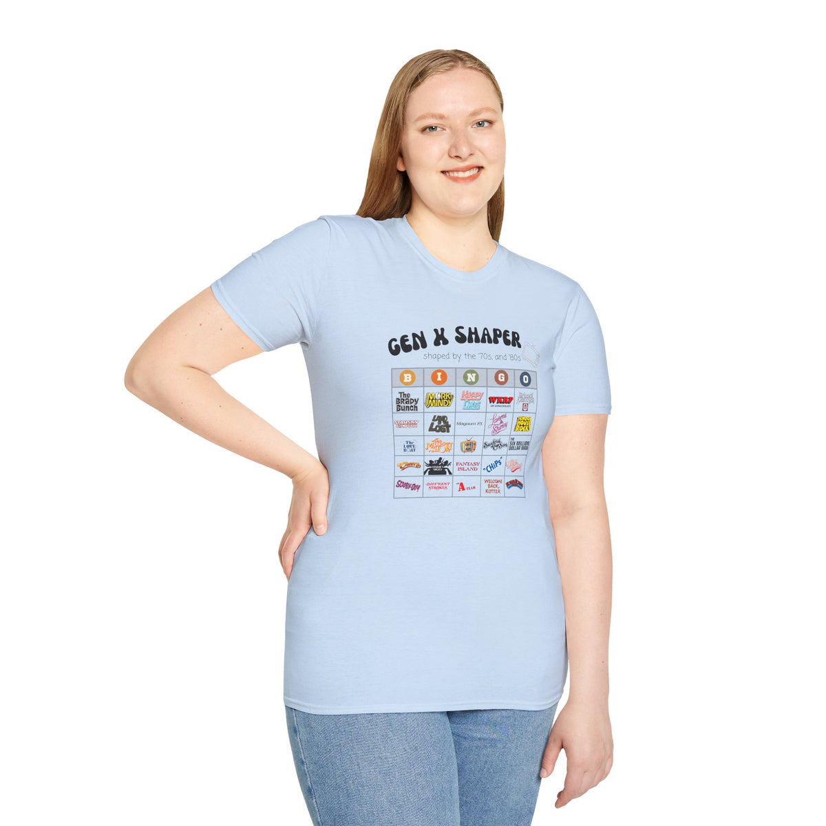 Gen X 70s & 80s TV Shows Bingo T-Shirt | Retro Nostalgia Tee
