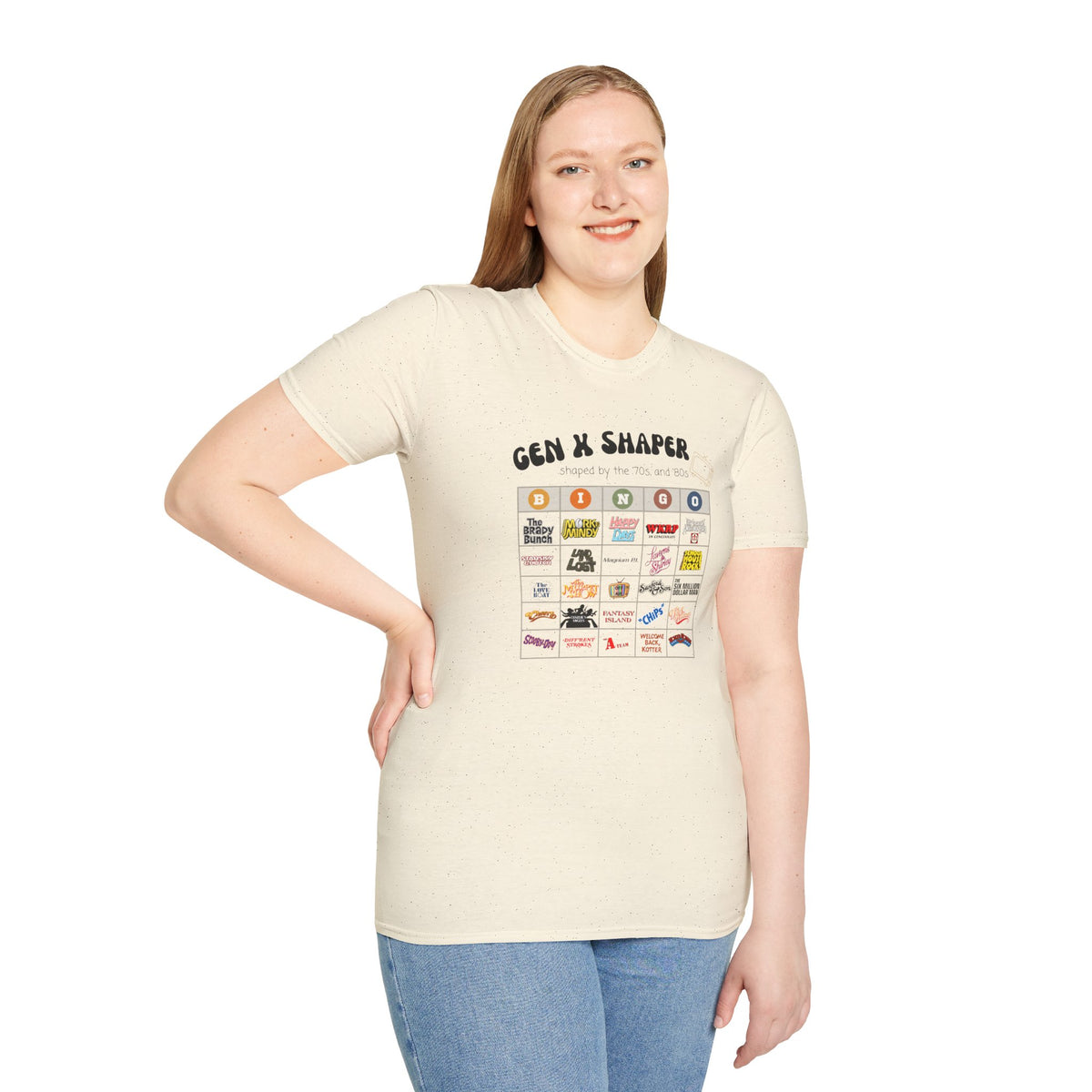 Gen X 70s & 80s TV Shows Bingo T-Shirt | Retro Nostalgia Tee