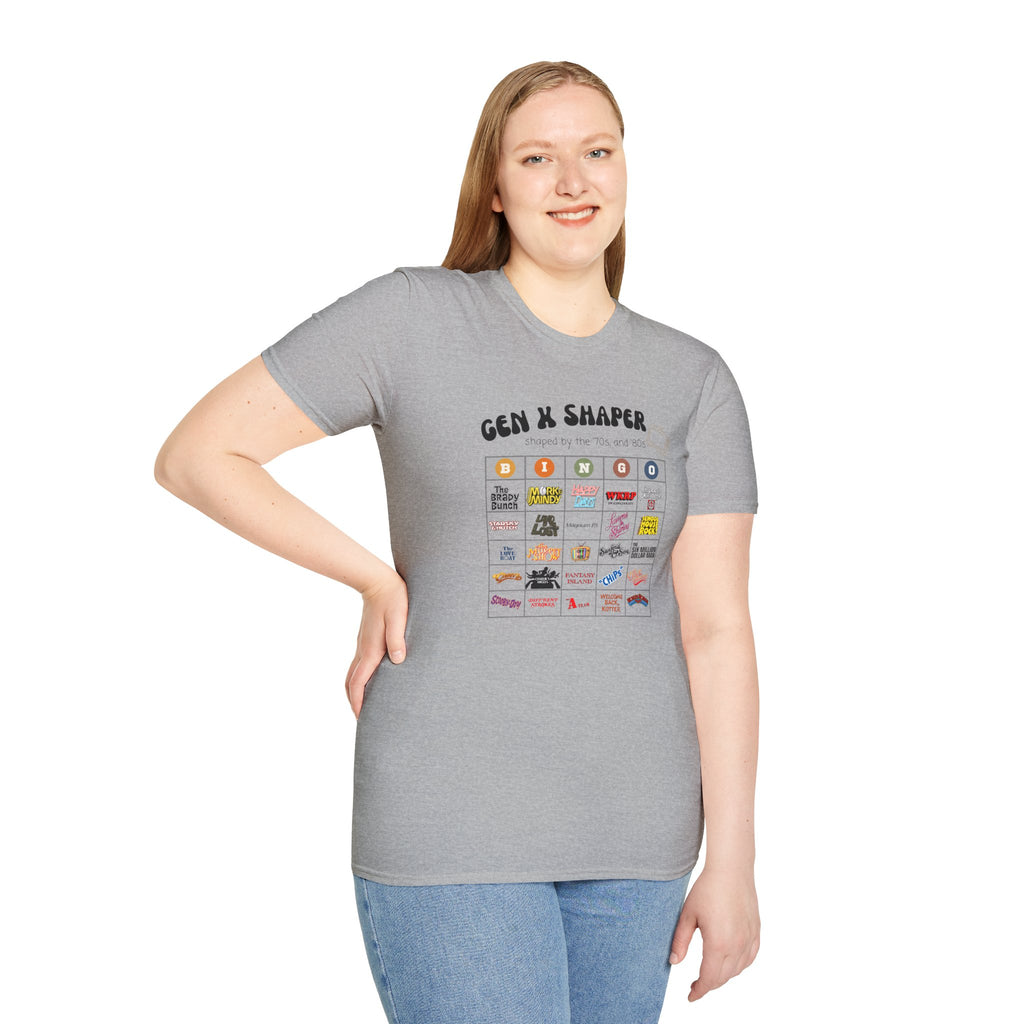 Gen X 70s & 80s TV Shows Bingo T-Shirt | Retro Nostalgia Tee