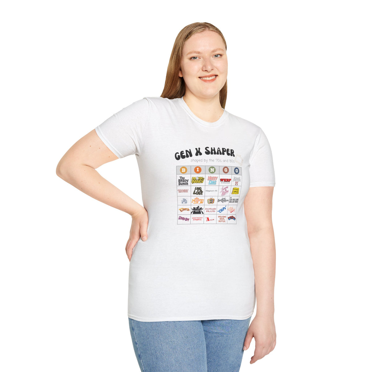 Gen X 70s & 80s TV Shows Bingo T-Shirt | Retro Nostalgia Tee