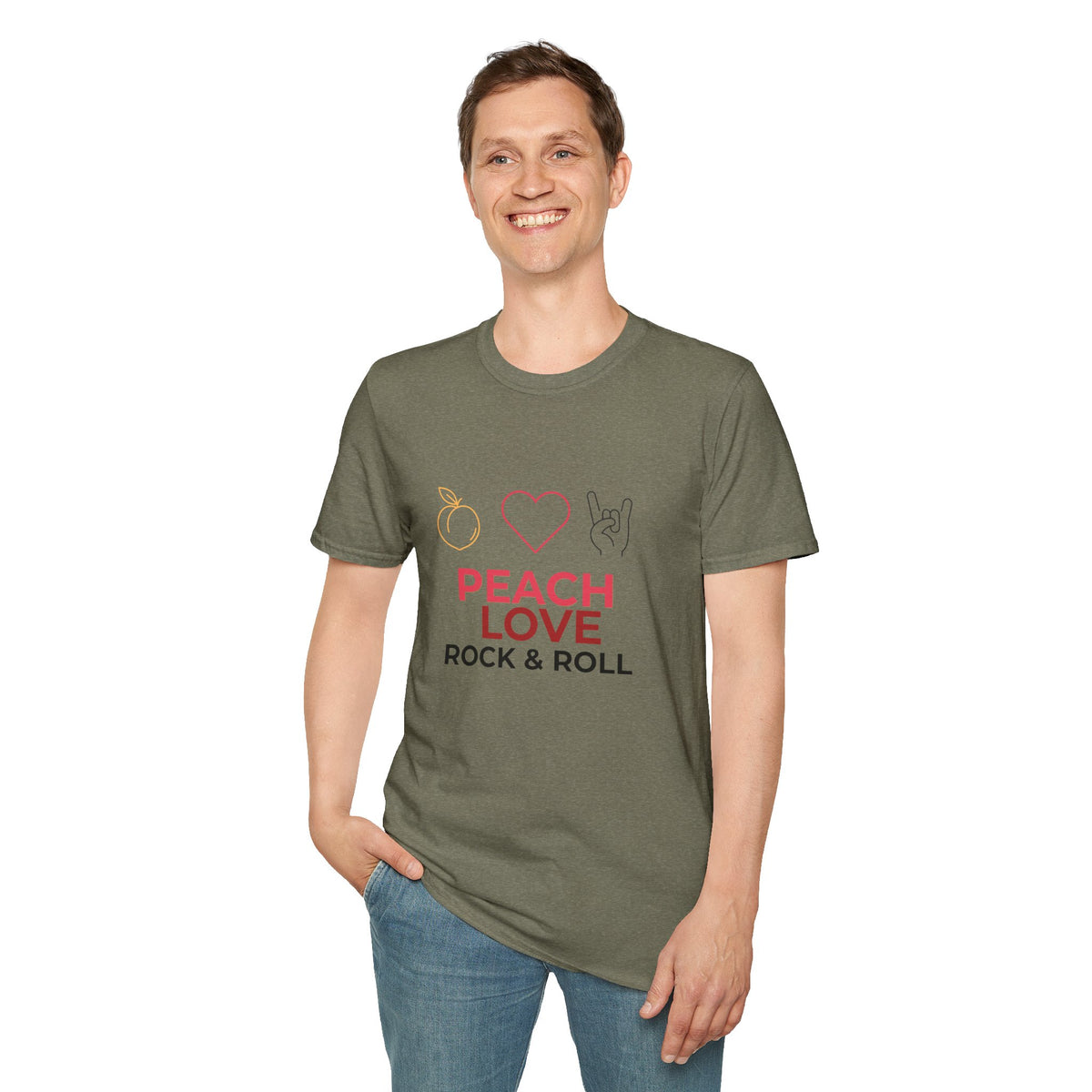 Peach Love Rock & Roll T-Shirt | Comfort Colors