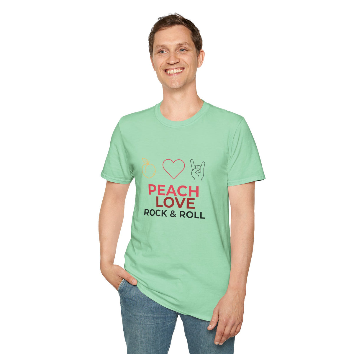 Peach Love Rock & Roll T-Shirt | Comfort Colors