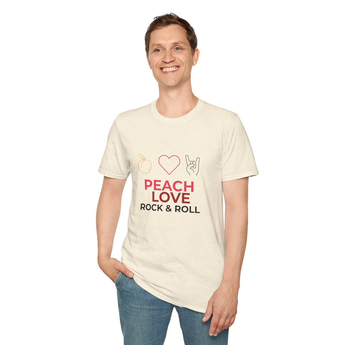 Peach Love Rock & Roll T-Shirt | Comfort Colors