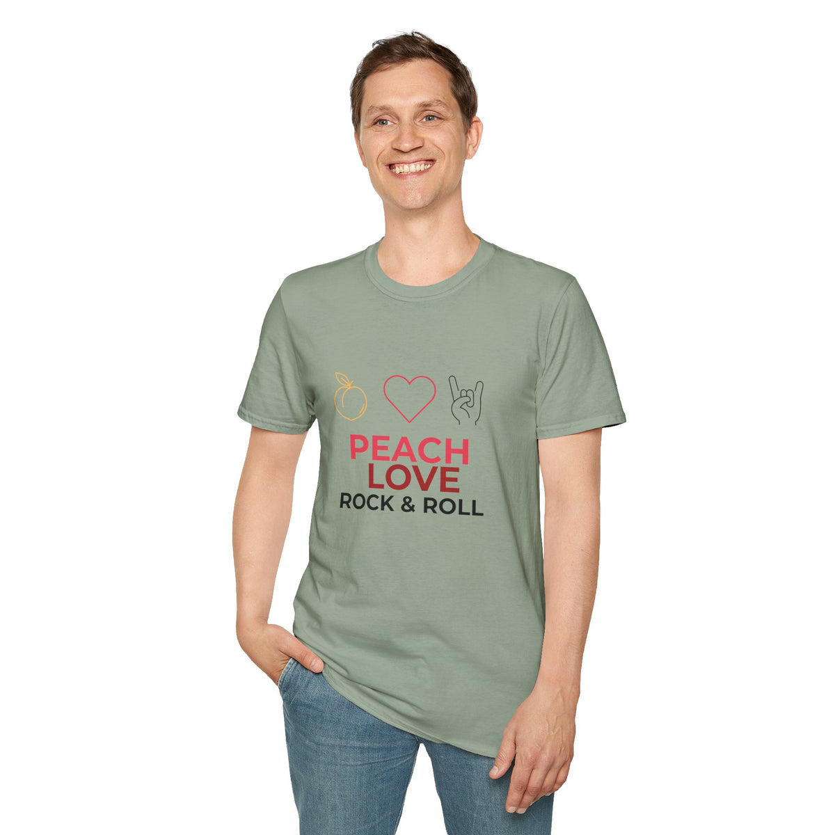 Peach Love Rock & Roll T-Shirt | Comfort Colors