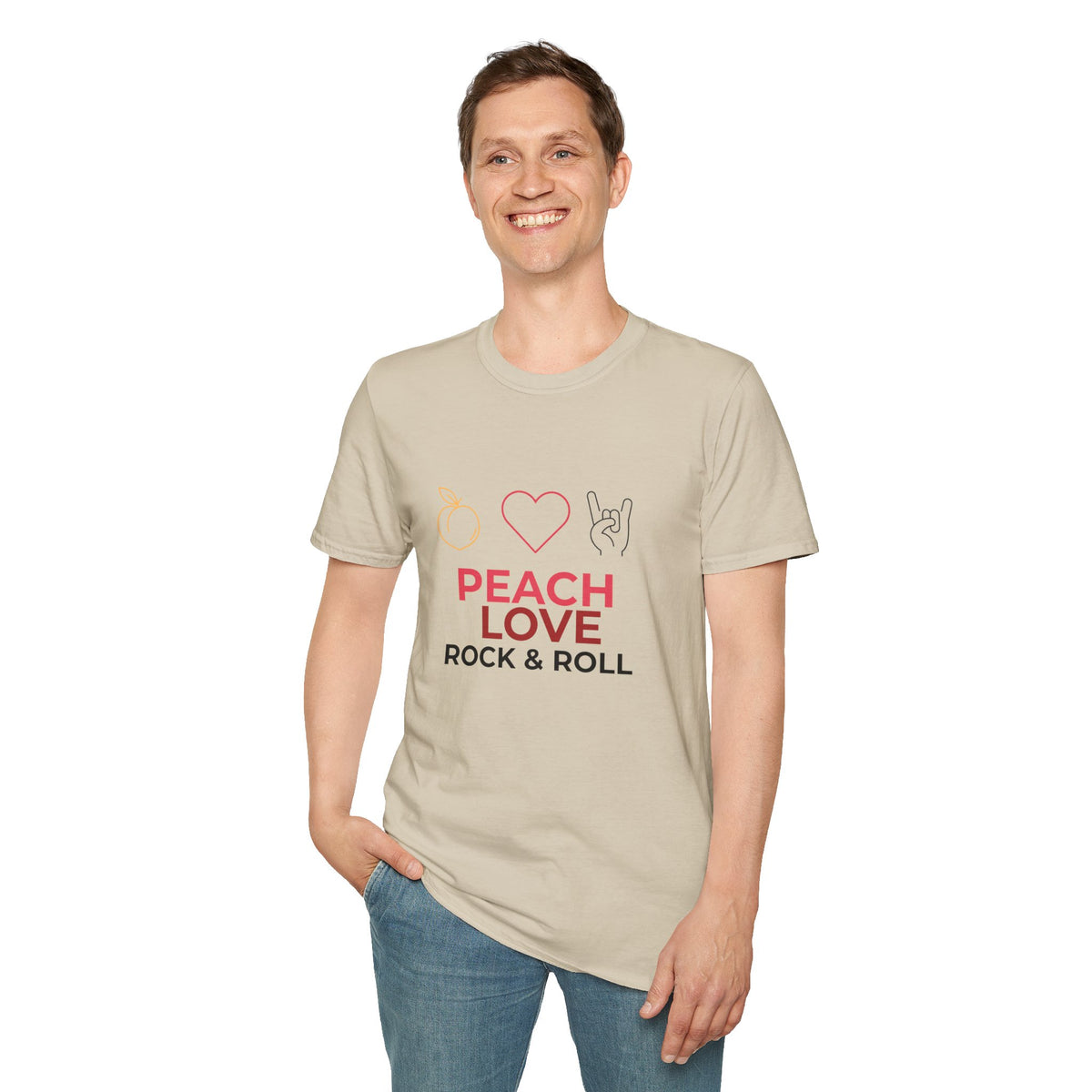 Peach Love Rock & Roll T-Shirt | Comfort Colors