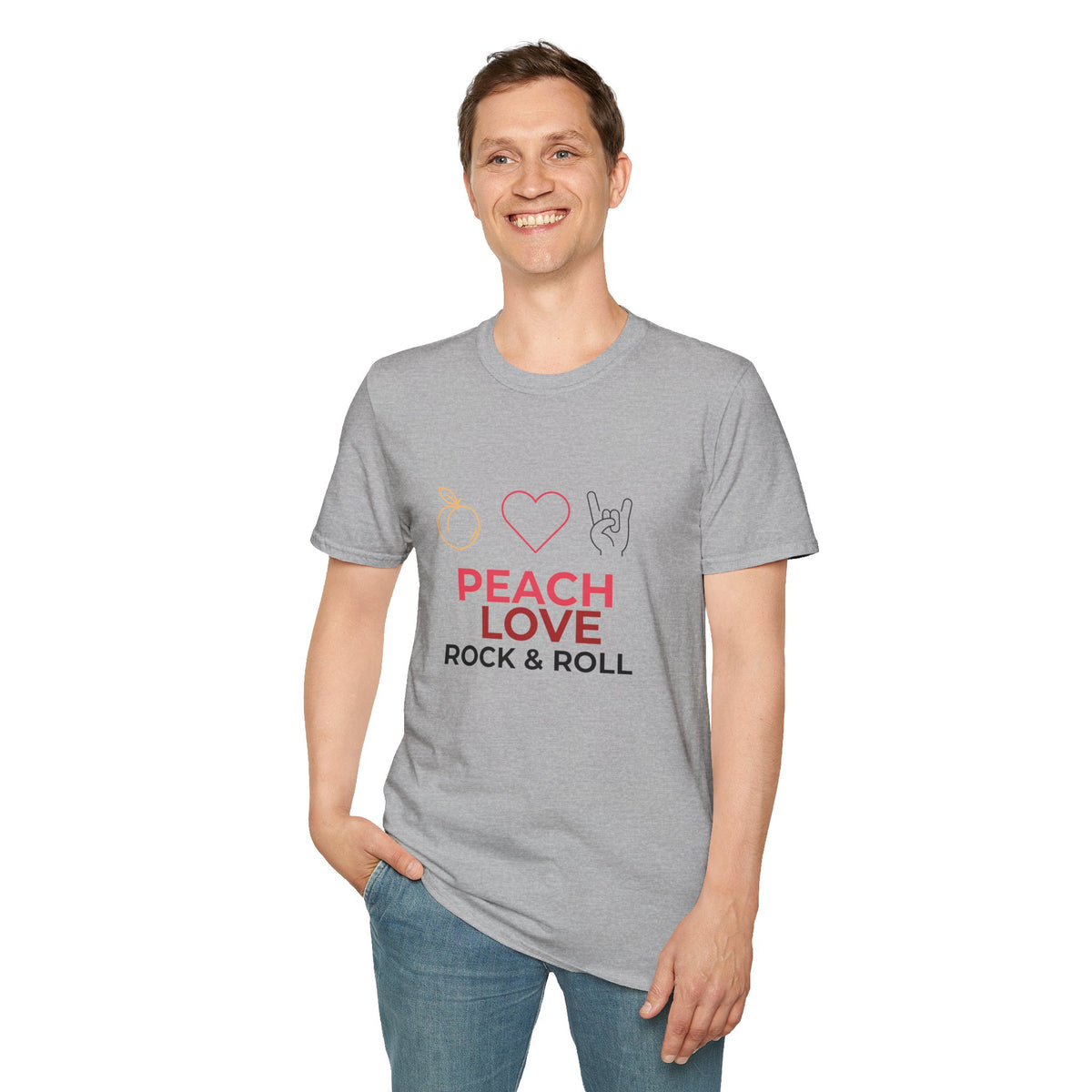 Peach Love Rock & Roll T-Shirt | Comfort Colors