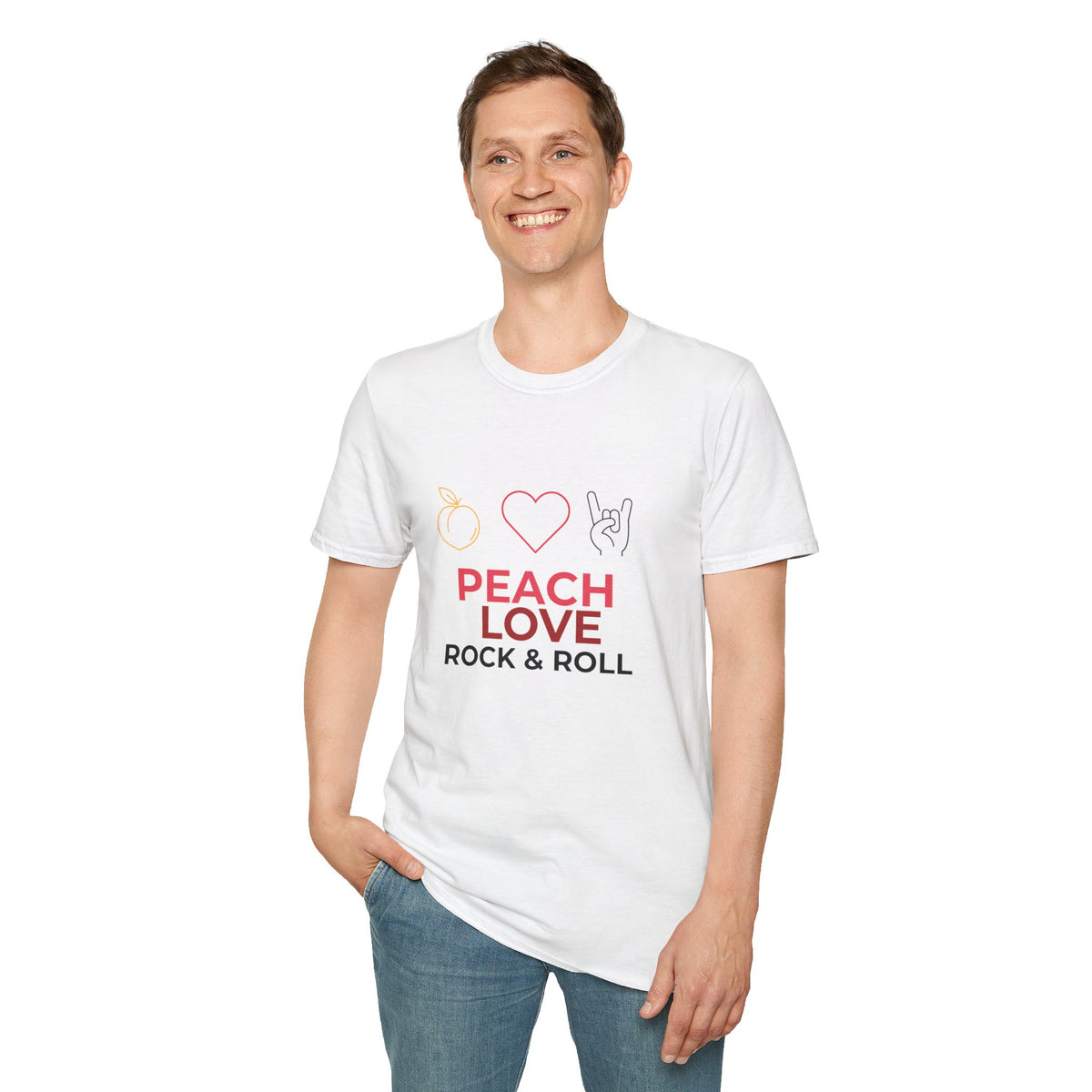 Peach Love Rock & Roll T-Shirt | Comfort Colors