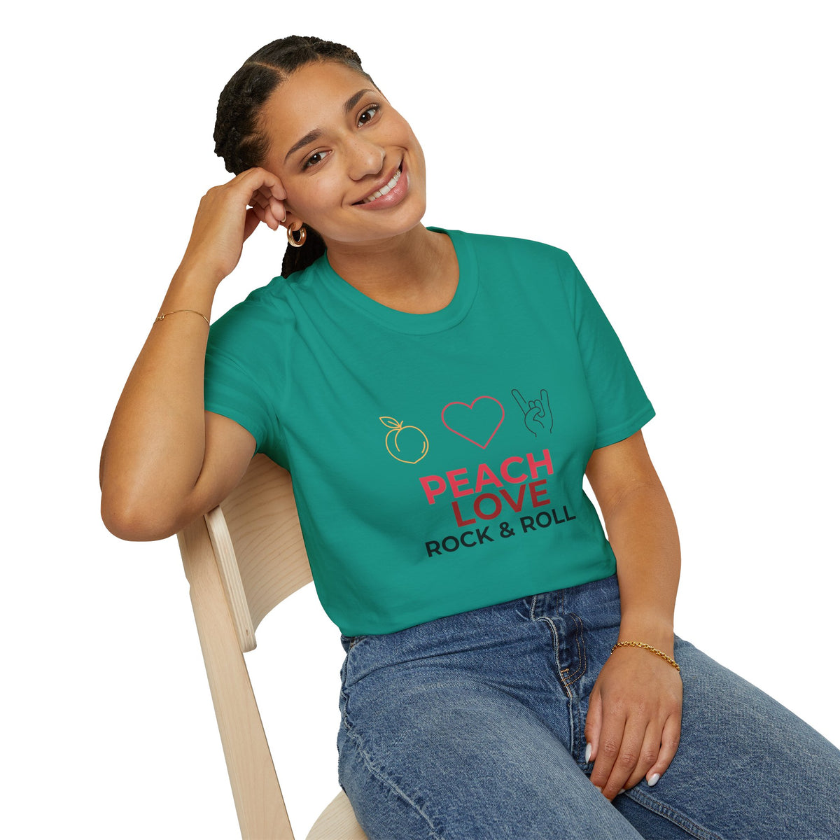 Peach Love Rock & Roll T-Shirt | Comfort Colors