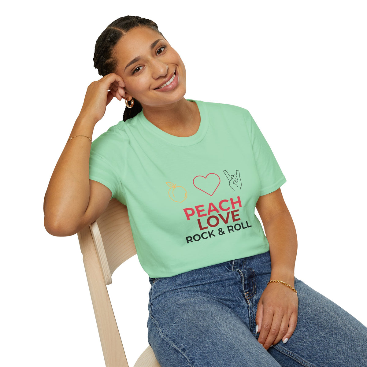 Peach Love Rock & Roll T-Shirt | Comfort Colors