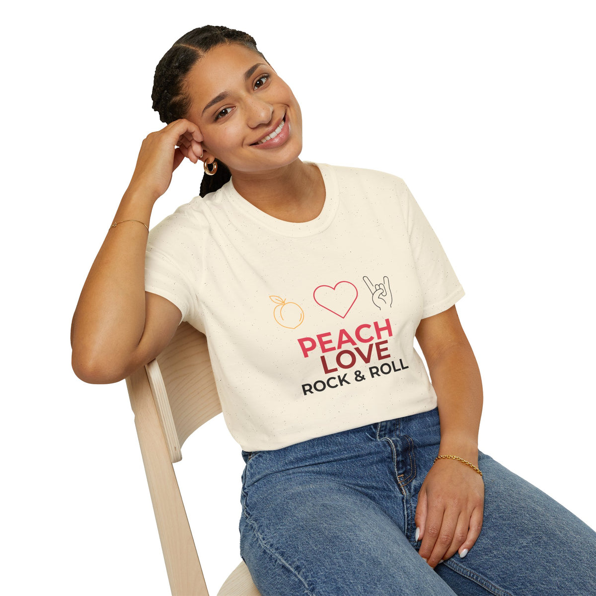 Peach Love Rock & Roll T-Shirt | Comfort Colors
