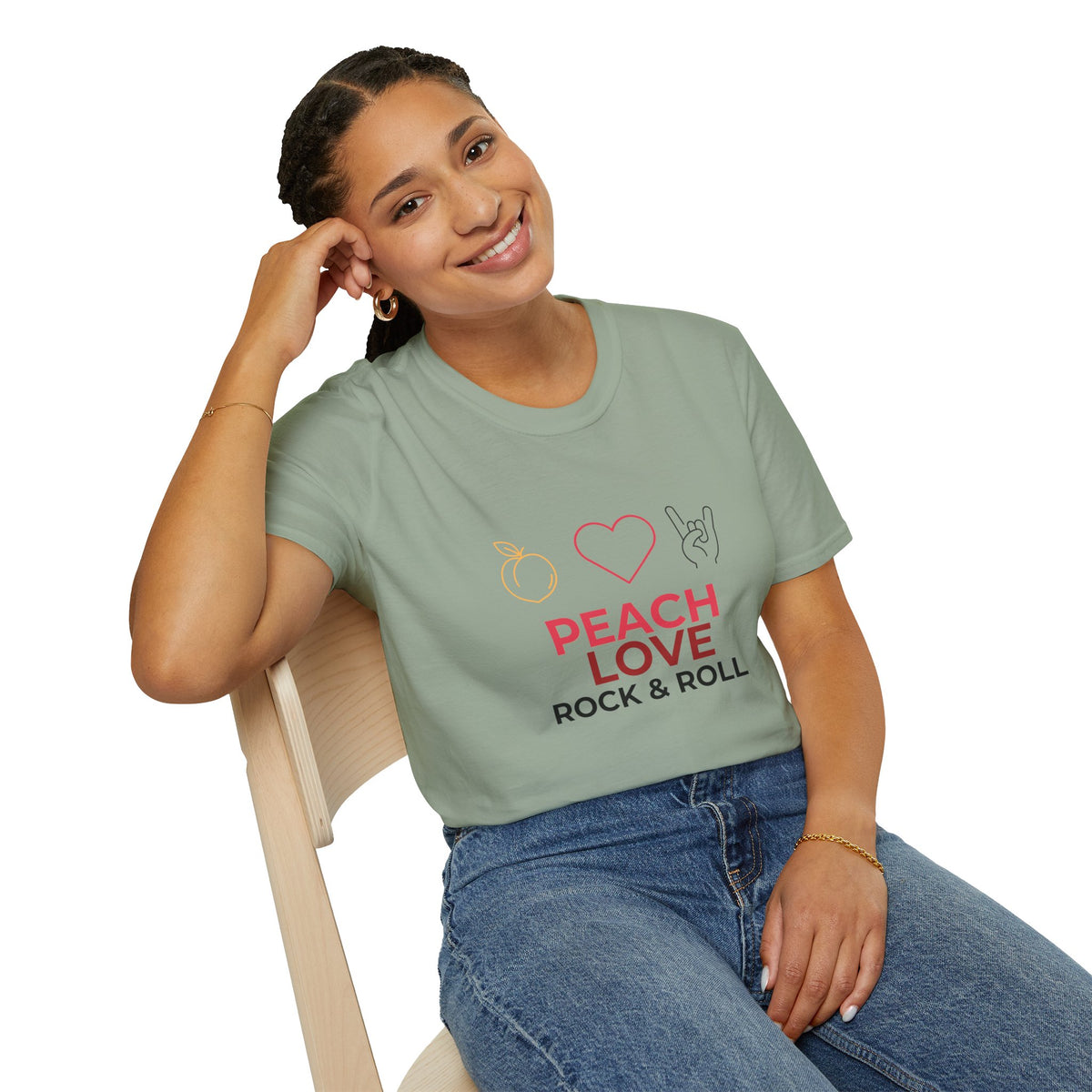 Peach Love Rock & Roll T-Shirt | Comfort Colors